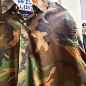 Polo long sleeve Classic Fit Camo long-sleeved shirt. Size XXL
